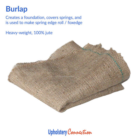 Upholstery-weight, 100% jute burlap